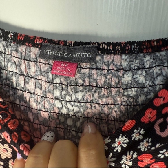 Vince Camuto Girls floral red and black Patterned Dress NWT size 6X - Picture 3 of 6